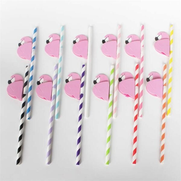 Flamingo Decorations Cocktail Paper Drinking Straw - Image 2