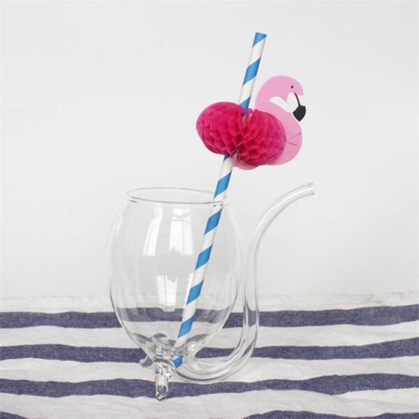 Flamingo Decorations Cocktail Paper Drinking Straw - Image 4